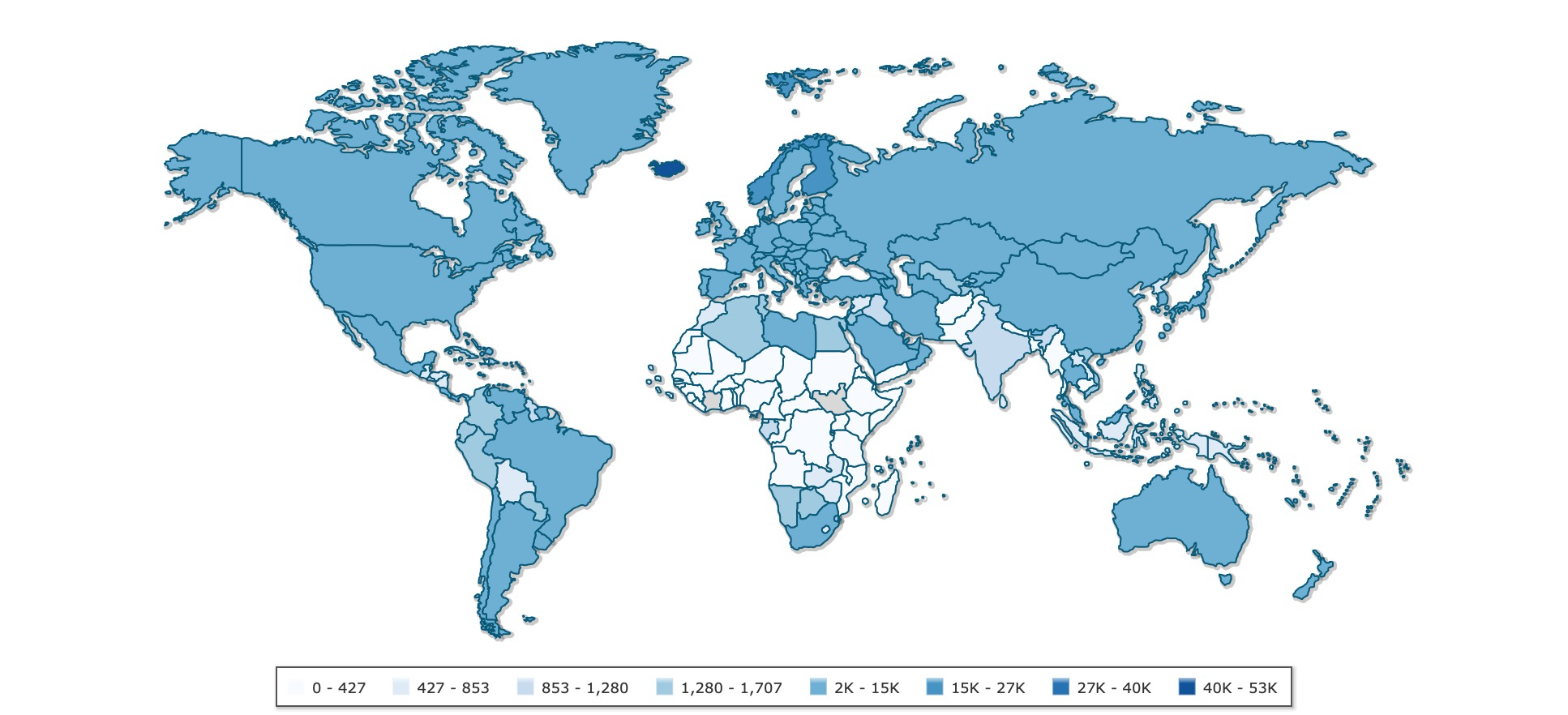 2020年世界人均用电量排名